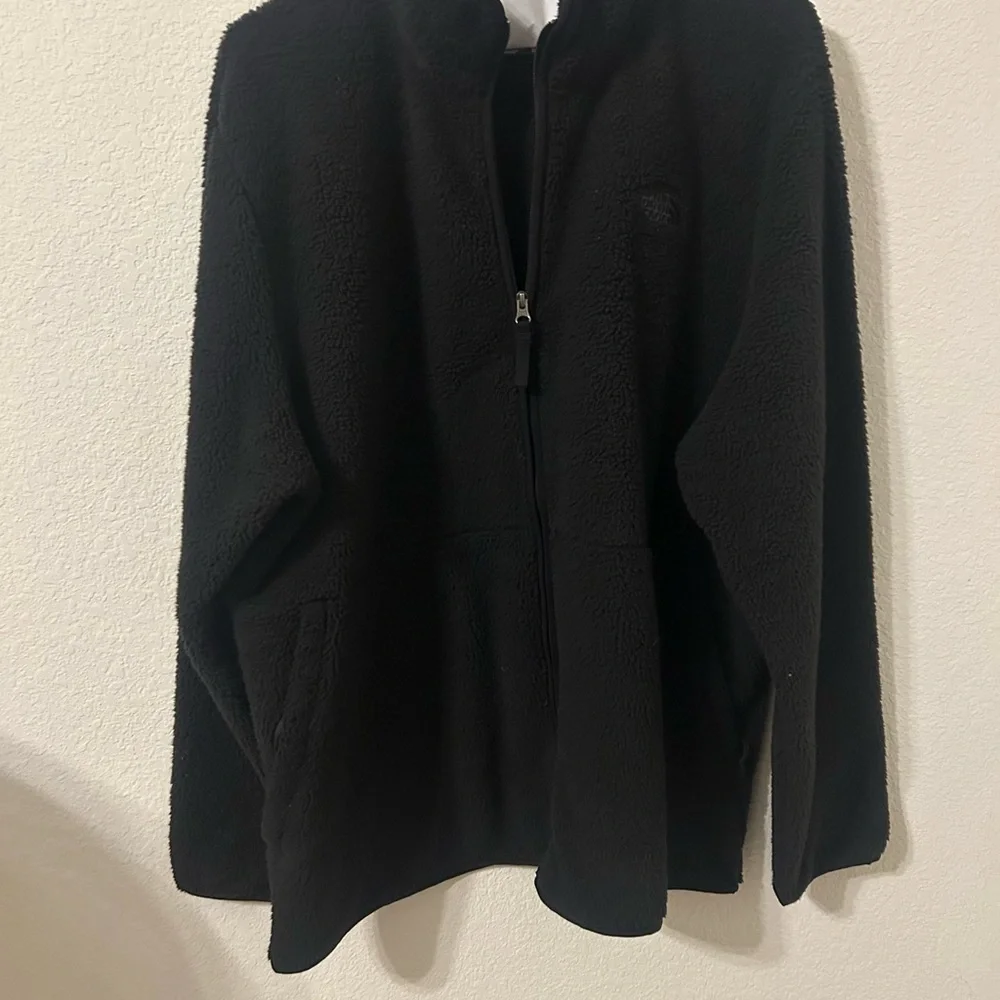 Mens North Face  Black Zip‎ Up Sherpa Jacket Size XXLT